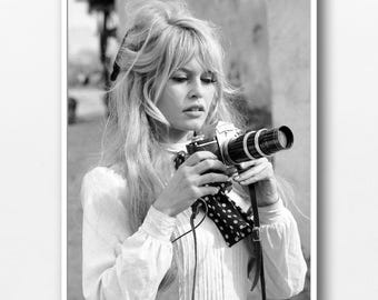 Brigitte Bardot Poster, Black and White Fashion Photography, Hollywood posters, classy decor printable (Digital Download)