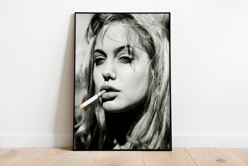Vintage Angelina Jolie With Cigar Wall Art in A4/ A3 Size Etsy — free download