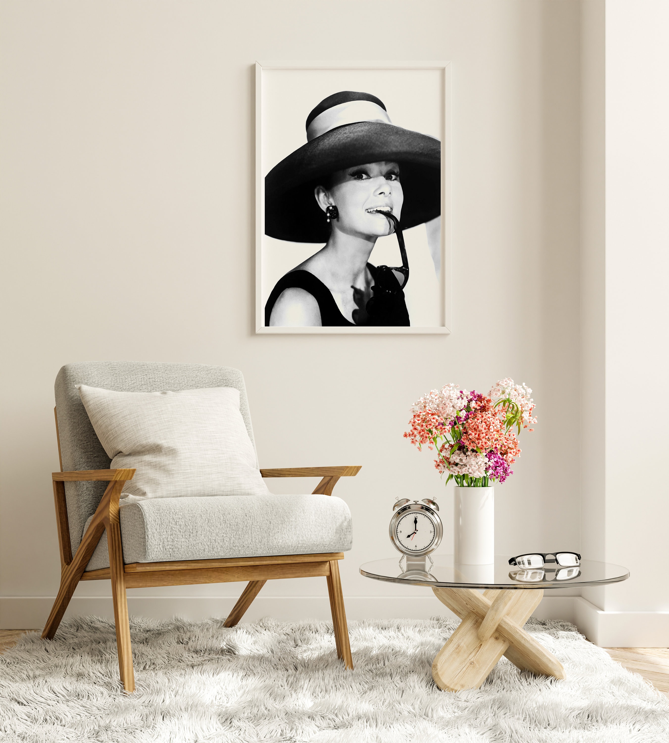 Vintage Brigitte Bardot With Cigar Wall Art in A4/ A3 Size, Black