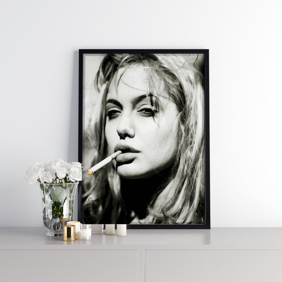 Vintage Angelina Jolie With Cigar Wall Art in A4/ A3 Size Etsy — free download