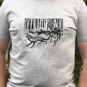 I lupi stanno correndo T-shirt unisex in cotone biologico al 100%