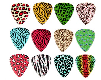 Animal Print Guitar Picks set of 4 or 12 Premium Plectrums - Harmony Picks