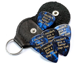 6 I couldn't pick a better Step Dad Guitar Plectrums with Faux Leather Keyring Pick Holder - Harmony Picks