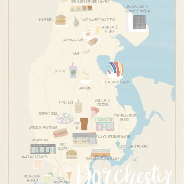 Dorchester, Boston Map Print | Massachusetts Decor