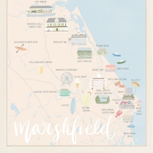 Marshfield Map Print | Marshfield Massachusetts Art
