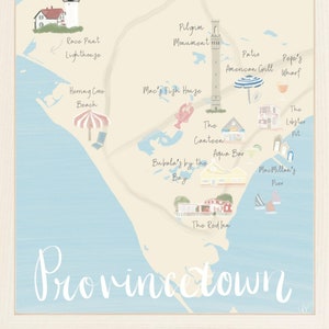Provincetown Illustrated Map Print | Cape Cod Wall Art | Cape Cod Map | Map Print