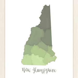 New Hampshire Print | New Hampshire Wall Art | Neutral Wall Art