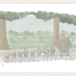 Make Way For Ducklings Print | Boston Artwork | Nursery Decor
