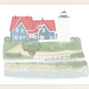Nobska Lighthouse Art Print | Cape Cod Wedding Gift | Falmouth Engagement