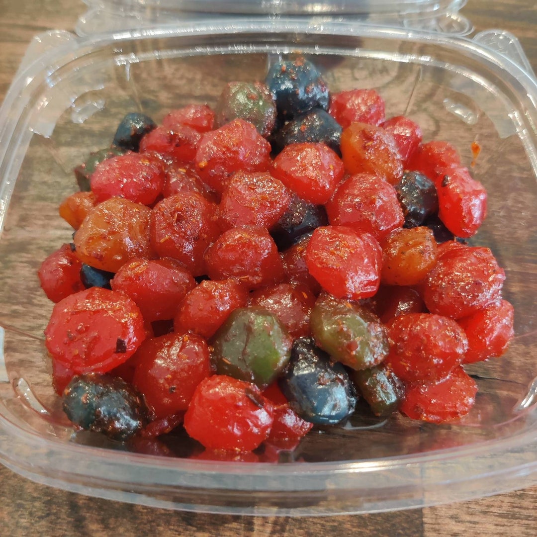 Chile Chamoy Dulces Chile Gushers Coated in Chamoy and Spice Mix