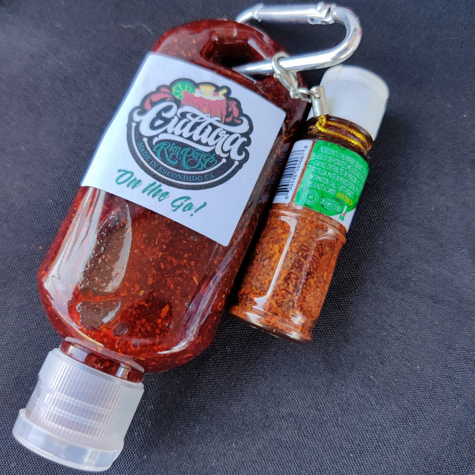 Tajin & Chamoy on the Go, Tajin Keychain, Chamoy Keychain, Refillable