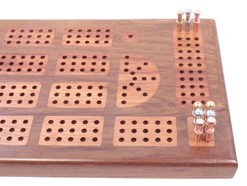 Cribbage Board Mahogany With Koa Inlay Etsy
