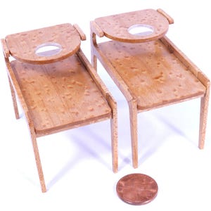 Scandinavian Modern End Tables: 1/12 Scale Dollhouse Miniature
