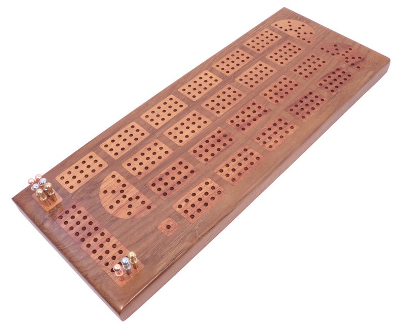 Cribbage Board Mahogany With Koa Inlay Etsy