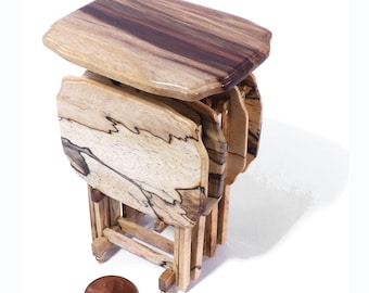 TV Table Set: 1/12 Scale Dollhouse Miniature