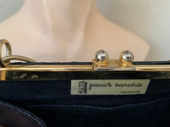 1940’s Spanish Black Snakeskin shoulder bag. Paco… - image 7