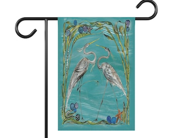 Heron - Garden Flag/House Banner - Natural World Collection - Homeowners/Housewarming/Wedding Gift/Nature Lover