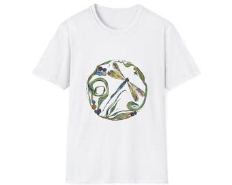 Dragonfly Unisex T-Shirt, Nature Lover Gift, Soft Cotton Tee, Marine Life Apparel, Unique Nature Art Shirt