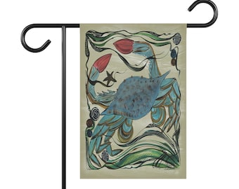 Crab - Garden Flag/House Banner - Natural World Collection - Homeowners/Housewarming/Seasonal Decor/Beach House Decor/Seasonal Decor