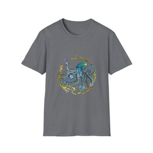 Octopus Unisex T-Shirt, Ocean Lover Tee, Sea Creature Shirt, Nautical Top, Softstyle Tee image 8