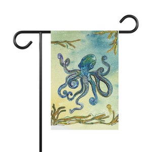 Octopus - Garden Flag/House Banner - Natural World Collection - Homeowners/Housewarming/Wedding Gift/Seasonal Decor/Beach House Dexor