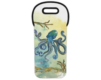 Octopus - Wine Tote Bag