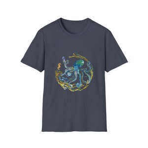 Octopus Unisex T-Shirt, Ocean Lover Tee, Sea Creature Shirt, Nautical Top, Softstyle Tee image 5