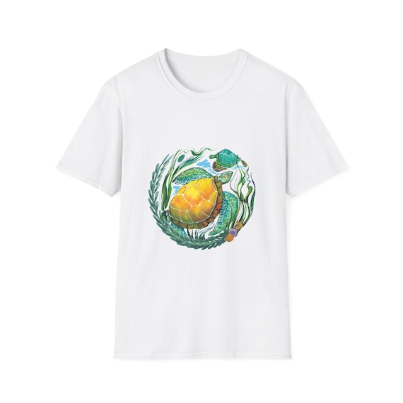 Sea Turtle Unisex T-Shirt, Ocean Lover Tee, Sea Creature Shirt, Nautical Top, Softstyle Tee