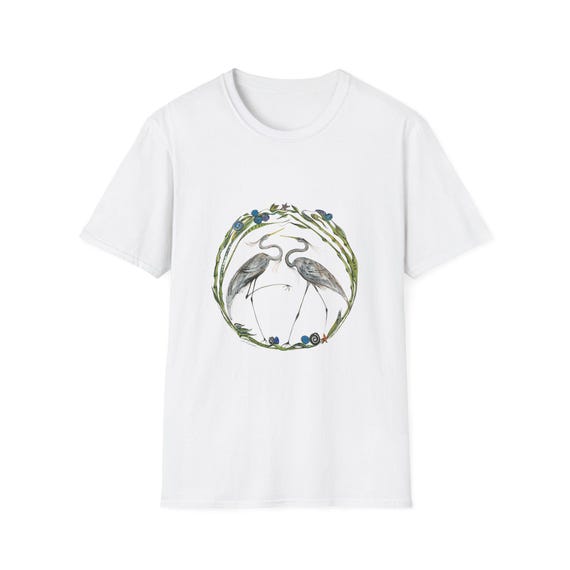 Blue Heron Unisex T-Shirt - Avian-Themed Nature Art Tee, Bird Lovers Gift, Soft Cotton Shirt, Nature Outings, Casual Wear, Wildlife