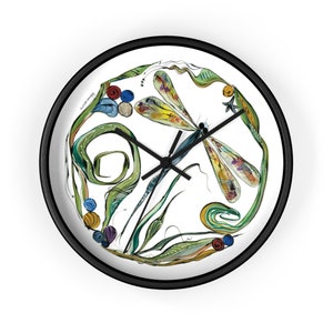 Unique Wall Clock - Dragonfly Decor - Ready to Hang - Great as Home Decor & Statement Piece - Gift for Beach House Owners