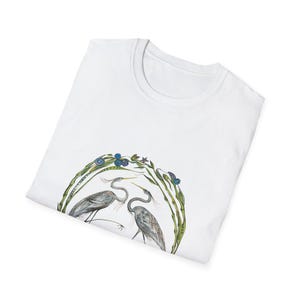Blue Heron Unisex T-Shirt - Avian-Themed Nature Art Tee, Bird Lovers Gift, Soft Cotton Shirt, Nature Outings, Casual Wear, Wildlife image 7