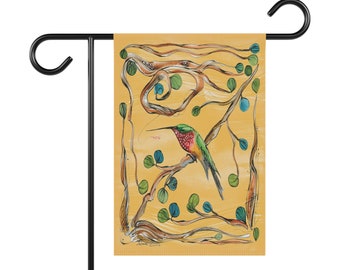 Hummingbird - Garden Flag/House Banner - Natural World Collection - Homeowners/Housewarming/Wedding Gift/Seasonal Decor