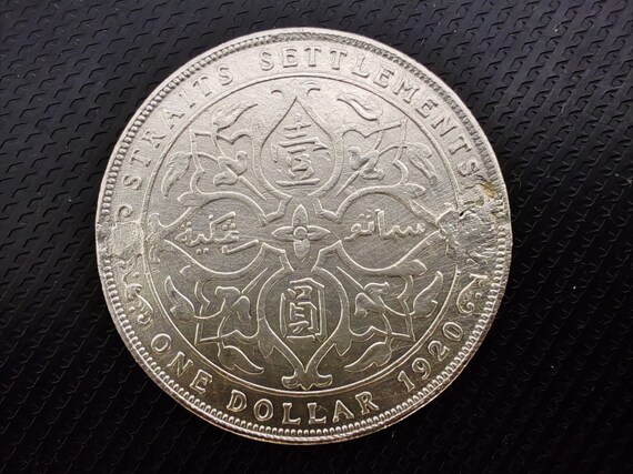 1 Dollar Straits Settlements King George V 1920 Genuine Antique
