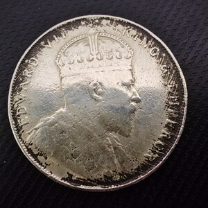 1 Dollar Straits Settlements King Edward VII 1907 Antiques Genuine Silver  Coin