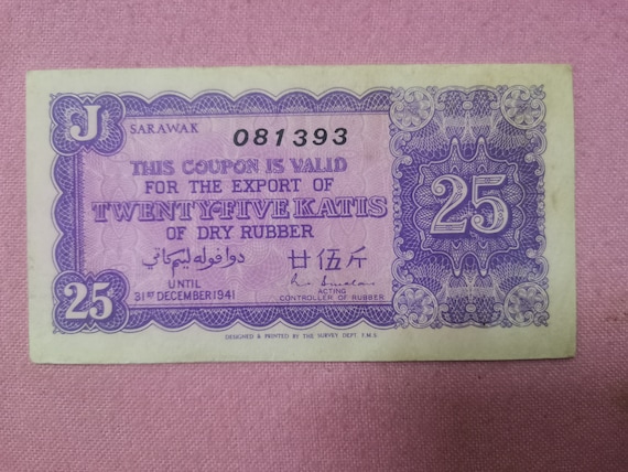 1941 Sarawak Rubber Export Coupon 25 Katis - Etsy