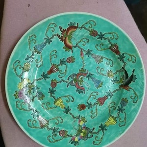 Chinese Jindezhen  Nyonya Design Plate 10 Inch