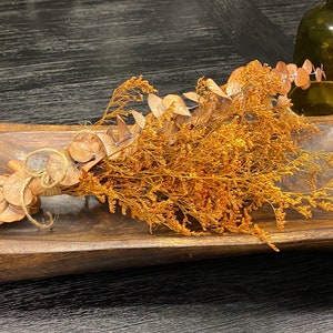 Orange Dried Flower Mini Bouquet: Eucalyptus & Caspia Fall Decor
