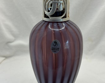 LAMPE BERGER Paris Athena Lamp Teal Glass Silver Crown Perfume Oil