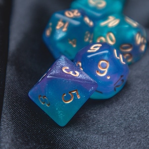 Astral plane Dice Set - TTRPG Soft edge dnd d and d pathfinder 7 set dice D20 D12 D10 D8 D6 D4 - gift
