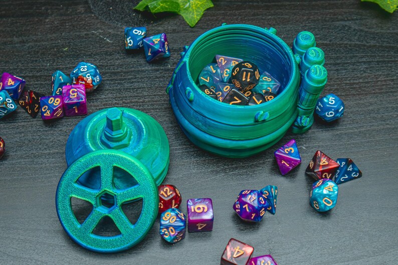 Gadgeteer - dice storage box Dungeons and Dragons tabletop rpg pathfinder giftTTRPG Dice vault image 5