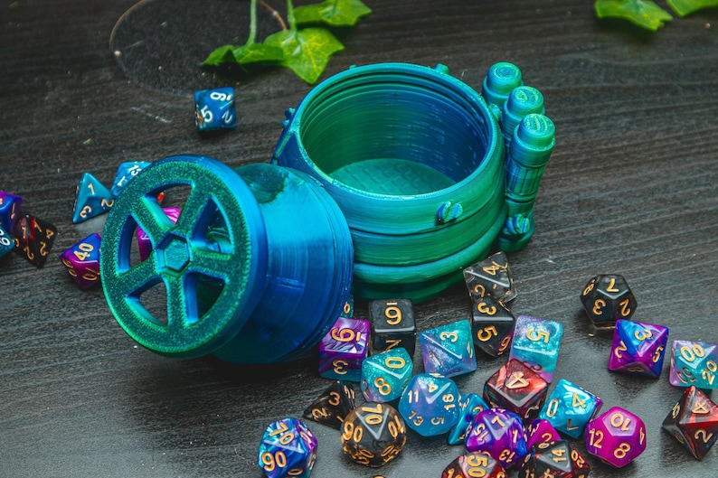 Gadgeteer - dice storage box Dungeons and Dragons tabletop rpg pathfinder giftTTRPG Dice vault image 1