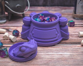 Potion Master Frog Dice Holder:  D&D Dice Vault TTRPG