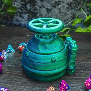 Gadgeteer - dice storage box Dungeons and Dragons tabletop rpg pathfinder giftTTRPG Dice vault image 3
