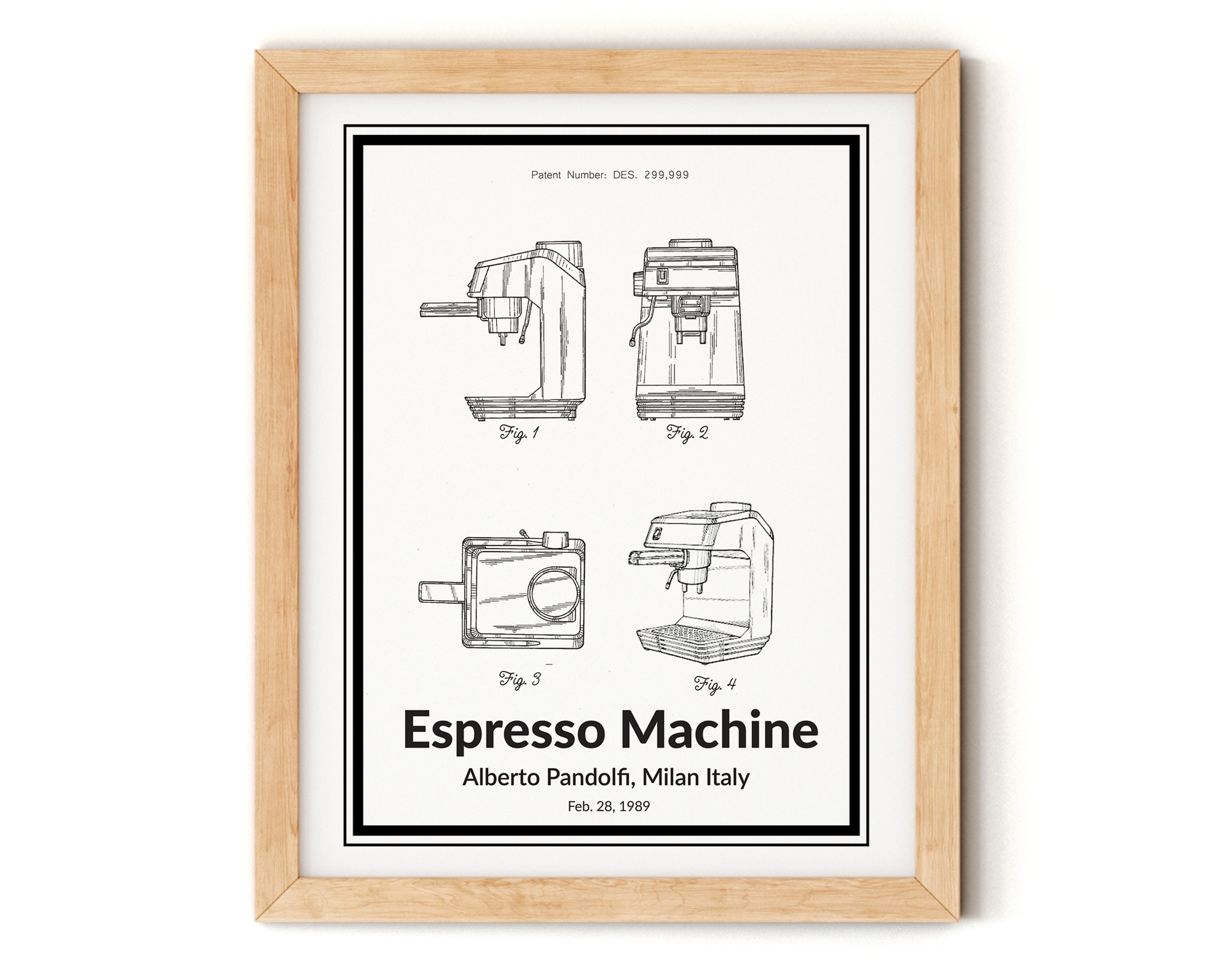 Inventor Alberto Pandolfi Gaggia espresso and grinder print, patent ...