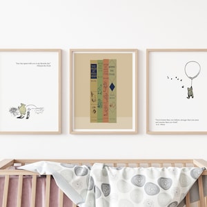 Winnie the Pooh Nursery Decor Prints - Disney Baby Quote Cards Set - Pooh BCustom Sizes Available - Supporting Small Business - Nostalgic