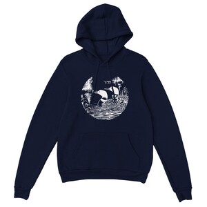 Vintage Loon Pullover Hoodie: Unisex Retro Nature Sweater image 3