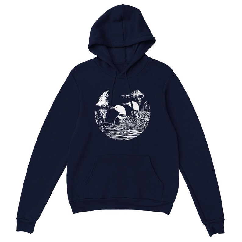 Vintage Loon Pullover Hoodie: Unisex Retro Nature Sweater image 3