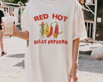 Red Hot Silly Peppers T-Shirt: Funny Meme Graphic Tee