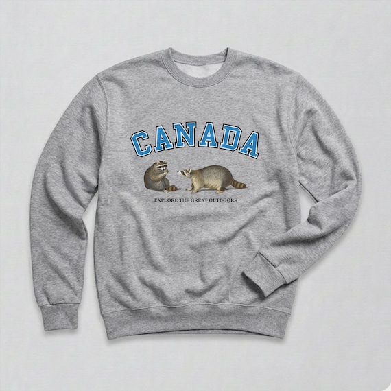 Canada Raccoon Crewneck Sweatshirt: Classic Unisex Wilderness Sweater