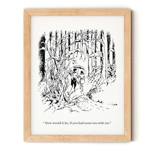 Chronicles of Narnia Print: Mr. Tumnus and Lucy, C.S. Lewis Art